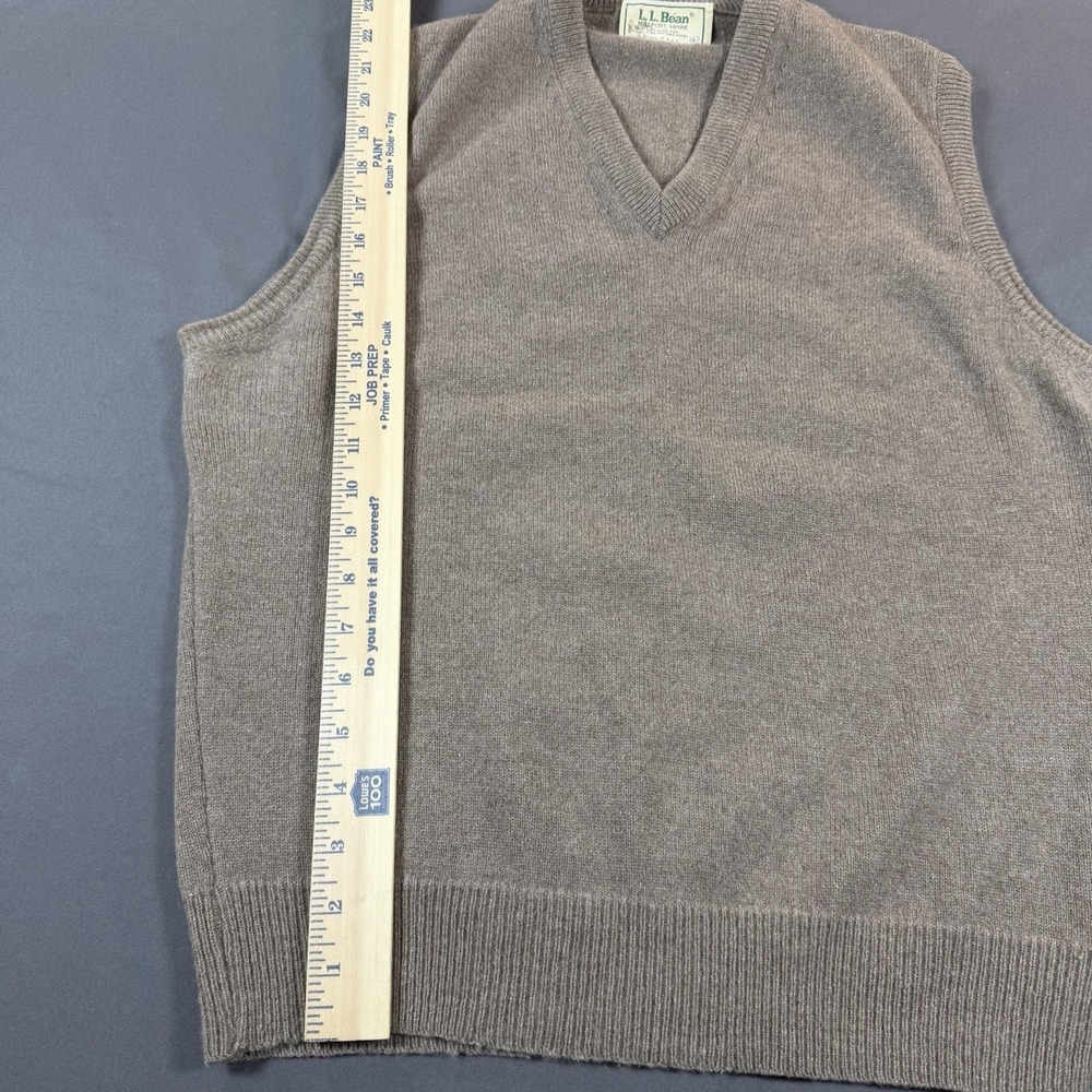 Vintage LL Bean Mink Fur Merino Wool Sweater Vest USA Mens Large Quiet Luxury - Picture 4 of 5